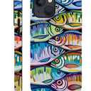 Case for iPhone 14(Compatible with MagSafe),Soft TPU+Hard Acrylic 2-in-1 Matte Phone Cover for Men,Shockproof Anti-Scratch Protective Case for iPhone 14-Oil Painting Fish