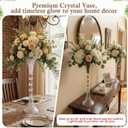 Xuhal 4 Pack Crystal Acrylic Trumpet Vase 24.8" Clear Tall Flower Vase Stand with Gold Accents for Wedding Table Centerpieces Boho Decor Dining Room Home Bridal Shower Decorations