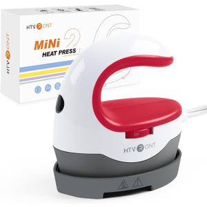 HTVRONT Heat Press Mini Heat Press Machine, Small Heat Press Portable Iron Press Machine for T Shirts, Hats, Heating Transfer Projects (Raspberry)