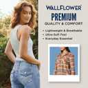WallFlower Casual Fleece and Plaid Shackets Jackets Juniors for Women, Soft Button-Down (Small, Black Night)