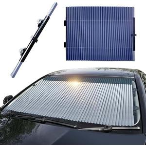 KUST Upgraded 2 Pack Retractable Automotive Sunshade Car Window Sunshades (Not fit for Truck), Adjustable Auto Thickened Sunshade, Car Accessories for All Season, Black and Silver, Blocks UV Rays