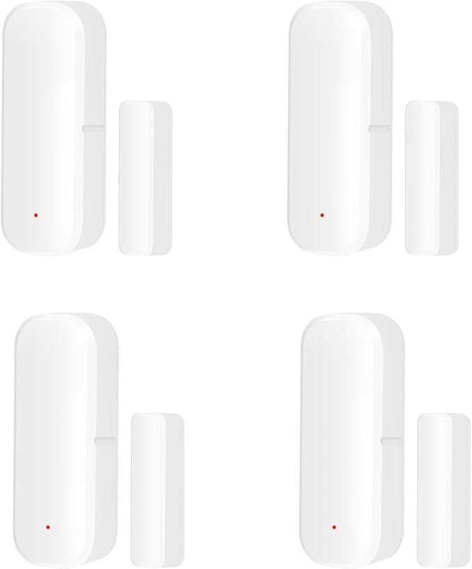 4 Pack WiFi Door Sensor, for TUYA Smart Door Sensor With Magnetic Sensor, Alarm With Notification, APP Control Home Security Door Open Contact Sensor-WIFI