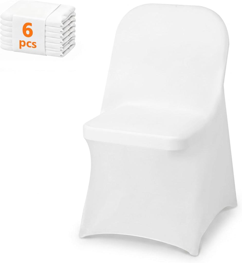 6Pcs Stretch Spandex Folding Chair Covers, Stretch Fitted