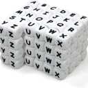 104 Pcs Silicone Letter Beads, Alphabet 12mm Square Letter Beads for Keychain Making, and Bracelet Making (104)