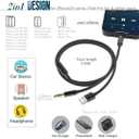 sunshot USB C to Aux Cord, USB C to 3.5mm Audio Aux Jack and USB Charging Cable, Headphone Stereo Cord, Compatible with iPhone 15 16 Pro Max Plus, iPad Pro, Galaxy S23 S22 S21 S20 Ultra, Pixel, 4Ft