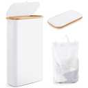 Slim Laundry Hamper with Lid by Fiona's magic, 63L Narrow Laundry Basket with Removable Bag, White Collapsible Dirty Clothes Basket, Thin Tall Storage Basket for Bathroom, Bedroom