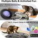 ORSDA Cat Toys for Indoor Cats, Interactive Activated Moving Ball in 7 Holes Mat, Automatic Fast Rolling Ball, Hide and Seek Toys for Adult Cats, Exercise Kicker Mouse Catching Game