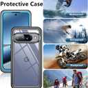 Temdan for Google Pixel 10 Pro XL Case Waterproof,Built-in Lens & Screen Protector[Full Body Shockproof][Military Dropproof][Dustproof][IP68 Underwater] for Pixel 10 Pro XL 6.8-Blue/Clear