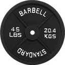1-Inch Standard Cast Iron Weight Plate for Strength Training & Weightlifting, Multiple Sizes