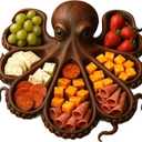 Octopus Charcuterie Platter - Ocean Themed Cheese & Meat Serving Board, Kraken Design Multifunctional Tray for Fruits/Nuts, Unique Gift for Parties & Seafood Lovers