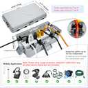 Hrensaw Medium Outdoor Electrical Box(10.6x5.5x4.5inch),IP54 Waterproof Extension Cord Cover w/6 Cable Entry,Weatherproof Connection Box Protect Power Strip,Timer,Plug,Holiday Lights,Grey