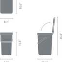 Brabantia Sort & Go Recycle Bin 4.2 Gallon/16L (Soft Beige), Space-Efficient Recycle Container with Handle, Kitchen Garbage Can with Removable, Stay-Open Lid, Easy-to-Clean Trash Can for Kitchen