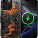 for iPhone 15 Pro Max Case, Compatible with MagSafe,Dual-Layer Hard Shell + Silicone Cover, Full Body Protection Shockproof Case for iPhone 15 Pro Max-Faux Wood Mountain Rustic Forest