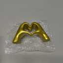 Small Heart Hands Sculpture Decor for Living Room Bedroom Bookshelf Coffe Table and Office Display, Love Finger Statue Modern Aesthetic Home Decor, Unique Gift for Wedding Christmas Birthday (Gold)