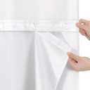 Litabel White Fabric Snap-in Shower Curtain Liner Replacement, 70W x 61H Waterproof Removable Liner for No Hook Shower Curtains with Snap in Liner, Soft Cloth & Hotel Quality, Machine Washable