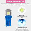 Ohleats 10PCS Car Interior LED Light Bulb, T10 5050 LED Light Bulb for Auto Interior, High Brightness Led Bulb Replacement for Dashboard Dome Map Door License Plate Lights (Ice Blue)