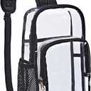 Edraco Clear Sling Bag for Concert & Stadium Approved, Shoulder Backpack for Men & Women - Holds Phone, Wallet, Keys, Power Bank, Large