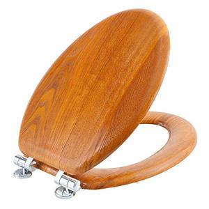 Angel Shield Wood Toilet Seat Elongated with Soft Close,Easy Clean,Quick-Release Hinges(Elongated,Wood)