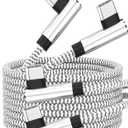 10ft USB C to USB C Cable, 2Pack Long Type C to C 60W Fast Charger Cord for iPhone Air 17/16/15 Series, Right Angle Sideways Phone Charger for Samsung Galaxy Ultra S25/S24 /S23 Series, Pixel, Switch