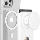 AUROX for Magsafe Phone Grip, Magnetic Wallet Stand Compatible with MagSafe Wallet Stand, Expandable Collapsible Comfortable Phone Grip Holder, for iPhone 16 15 14 13 12 Series, Fit 3 Cards, White