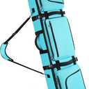 YOREPEK Padded Snowboard Bag with Wheels, Extendable Ski Bags for Air Travel Length up to 175cm,Snowboard Backpack with 6 Pockets for Ski Boots(up to US Size 13), Helmet, Accessories (Blue)