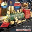 Electric Train Set for Kids Ages 4-8, Complete Toy Train with Lights & Sounds, Train Toys with Cars & Tracks for Christmas and All-Year Play