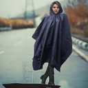 Adult Waterproof Poncho, Lightweight, Breathable and Durable Raincoat, Outdoor 3-in-1 Drawstring Hooded Poncho