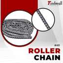 findmall 40 Roller Chain 10 Feet with 2 Connecting Links Fit for Go Kart and Mini Bike