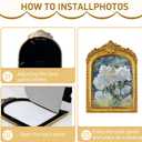 JINHUANG Vintage 4x6 Picture Frame with Flower Antique Gorgeous Tabletop and Wall Mounted Photo Frame with High Definition Glass Front Cover for Home Decor, Photo Gallery, Vintage Gold Color