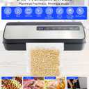 Vacuum Sealer Machine for Food, 80KPA Powerful 8-in-1 Automatic Vacuum Food Sealer with Dry & Moist Modes, Bag Storage, Cutter, Digital Countdown, 20 Pre-Cut Bags & External Air Suction Hose (Silver)