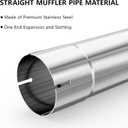 A-KARCK 4'' Muffler Replacement Pipe, Straight Exhaust Pipe 4'' Stainless Steel 30" Long Mandrel Exhaust Tube