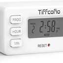 TiFFCOFiO Indoor Digital Light Timer, 24 Hour Easy Programmable Outlet Timer, 2 Prong Plug in, 1 Polarized Outlet for Lamps and Indoor Lights, 15A/1875W Set of 2