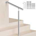 Stainless Steel Handrail Outdoor Steps,31.5in/80cm Indoor Exterior Hand Rail Kit for 1-2 Steps, Transitional Hand Support Railing for Kids, Seniors, Pregnant, Porch & Deck Safety Stair Rails