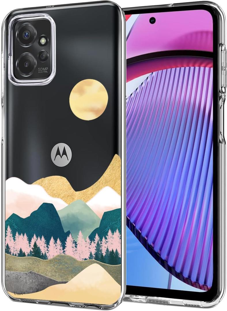 Unov Case Compatible with Motorola Moto g Power 5G 2023 Clear with Design Soft TPU Shock Absorption Slim Embossed Pattern Protective Back Cover (Sierra Mountains)