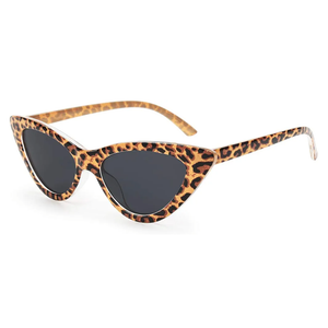 Livhò Retro Vintage Narrow Cat Eye Sunglasses for Women Clout Goggles Plastic Frame (Leopard)