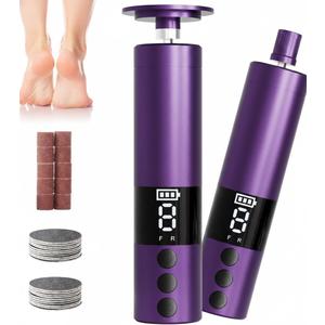 Callus Remover for Feet, Electric Foot File Nail Grinder 2 in 1,Rechargeable Professional Foot Sander Pedicure Tool for Feet Dry Dead Skin with Sandpaper Disk, 9 Speed Adjustable
