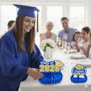 9Pcs Graduation Decorations Class of 2026 - Blue and Gold Congrats Grad Honeycomb Centerpieces, Graduation Table Toppers for 2026 College High School Graduation Party Supplies Decorations
