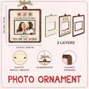 2 x Happy Birthday Mom Gifts - Mothers Day Present from Son, Daughter, Husband, Picture Frame Ornament, Wooden Car Hanging Photo Frames Holder - to The World You are a Mom Gift for Mama