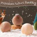 Velvet Christmas Ornaments, 12pcs Christmas Tree Ornaments Velvet 3.15 Inch Balls, Multicolor Green Brown Neutral for Xmas Wedding Party Holiday Decorations