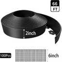 Kryonix Landscape Edging, Garden Edging 2 Inch Tall 66 FT Plastic Flexible with 100 Stakes for Gardens, Lawns, Landscaping, Flowerbeds