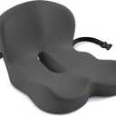 Seat Cushion, Office Chair Cushions for Tailbone Relief, Seat Cushions for Office Chair with L-Shaped Ergonomic Design & Adjustable Strap, Memory Foam Chair Cushion for Long Sitting Worker (Dark Gray)