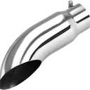 Upower Diesel Exhaust Tip Turn Down 4 inch inlet 5" outlet diameter 16" Long Stainless Steel 304 Bolt On Tailpipe