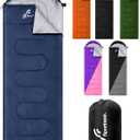 Sportneer Sleeping Bag, 3 Seasons Warm Cold Weather Sleeping Bags for Adults Kids Boys Girls with Compression Sack- Lightweight Camping Essentials Gear Accessories, Backpacking, Hiking (Dark Blue)