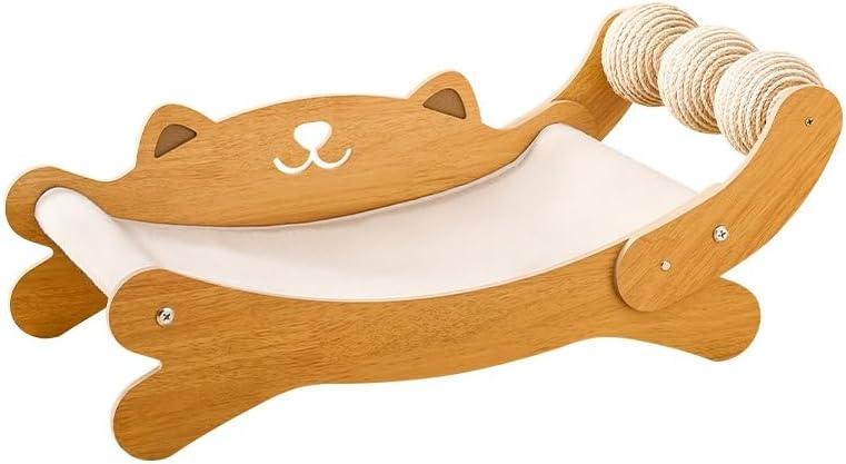 Cat Scratch Pad with Replacement Scratching Felt, Large Cat Scratcher Bed Hammock Lounge for Scratching Pad, Protects Furniture,Kittens Gifts (Burlywood)