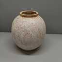 Large Ceramic Vase, 10.8" H, Red White Speckled | Rustic Farmhouse, Round & Tall, Indoor Table Living Room Decor, Wabi Sabi