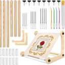 Adjustable Cross Stitch Stand, Wooden Embroidery Hoop Holder, Easy to Carry and Portable, Perfect for Embroidery, Tapestry, and Sewing, Ideal for Home or Studio Use (11.8" and 15.75")