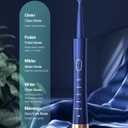 IPX7 Waterproof Sonicare Electric Toothbrush, 2-Hour Fast Charge with Intelligent Time Reminder, 5 Modes, 8 Brush Heads, Travel, Indoor, Outdoor, Blue