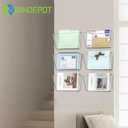 MINDEPOT 6 Pockets Acrylic Wall File Organizer, Clear Wall File Holder, Plastic Hanging Wall File Holder for Office, School and Home, Clear
