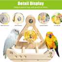 Bird Stand Perch Toy,Interactive Rocking Parakeet Toy and Perch, Wooden Exercise Wheel Cockatiel Toy, Intelligence Puzzle Enrichment Toys,Bird Playground Play Stands for Conure Budgie(C)