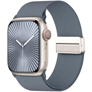 Stretchy Band with Magnetic Clasp Compatible for Apple Watch Bands Women Men 38mm 40mm 41mm 42mm 44mm 45mm 46mm 49mm, Nylon Sport Solo Loop for iWatch Series 11/10/9/8/7/6/SE/5/4/Ultra 3 2 1